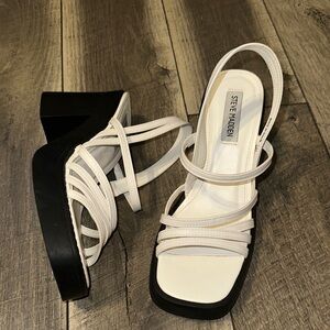 Steve Madden Women's White Strappy Sandals